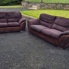 Brown Corduroy 3 + 2 Seater Couches