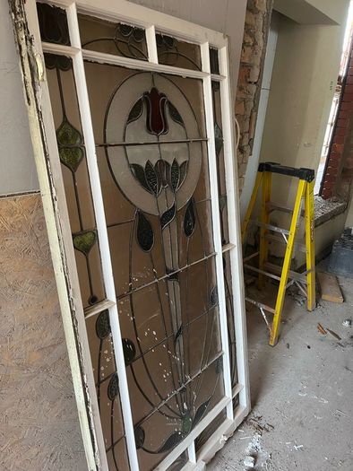 antique stained glass window