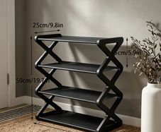 4 tier x shaped shoe rack