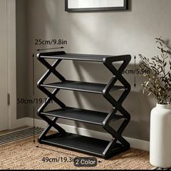 4 tier x shaped shoe rack