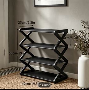 4 tier x shaped shoe rack