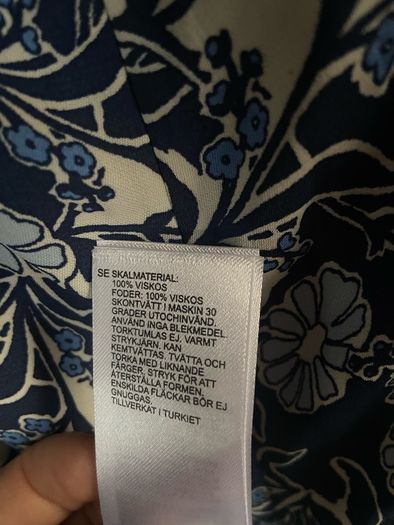 MIDI dress Puff sleeve blue flowerpeint Reiss size 14 Brand New