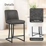 Bar Stools Set of 2, Kitchen Breakfast Bar Chairs, with Backrest, Steel Frame, Modern Barstool Set, Pub Stools, Sturdy Metal Frame, for Dining Room, Kitchen, Party (Grey) Image 6
