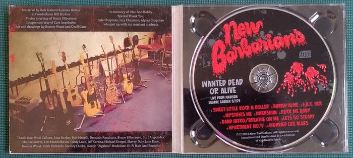 The New Barbarians - Dead Or Alive Live From Madison Square Garden 5/7/79 CD (2016) Ronnie Wood / Keith Richards