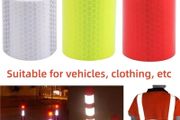 1PC 100cm 5cm Warning Light Reflector Protective Sticker Warning Tape Reflective Film Car Hi-Viz Safety Mark Reflective Strip Stickers