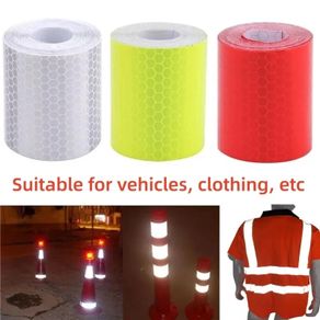 1PC 100cm 5cm Warning Light Reflector Protective Sticker Warning Tape Reflective Film Car Hi-Viz Safety Mark Reflective Strip Stickers