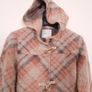 Kew 159 Vintage Orange Beige Plaid Toggle Duffle Coat 12UK/40EU Image 8