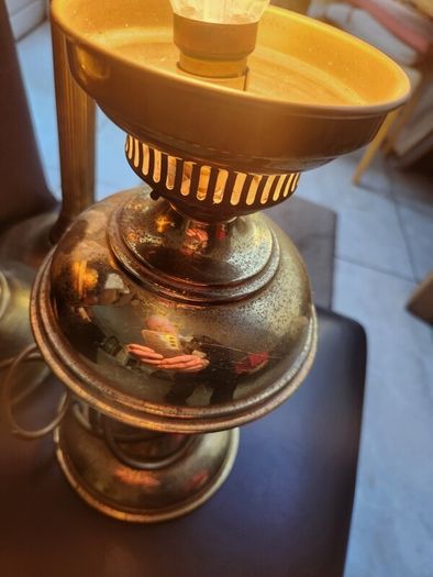 vintage brass table lamps ..electric x3