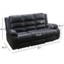 3 Seater leather Recliner Sofa Black, brand new! Image 6