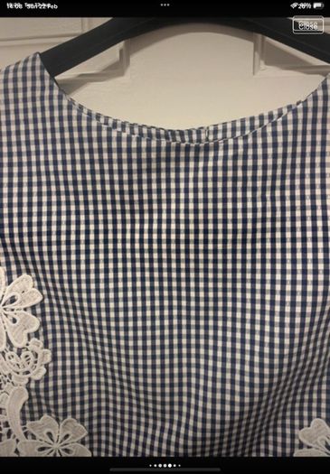 top Bnwt gingham navy & white short sleeved button back top Lenny .B size 1 (8-10)