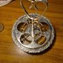 Vintage Mayell & CO Queen Anne Revolving Silver Plated Glass 5 Piece Condiment Cruet Set Image 10