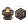 Rustic Fire Pit with Poker 76 cm XXL Steel Image 9