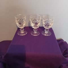 3 Waterford Crystal "Kerry Pattern " Port  Glasses .