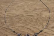 Vintage Solid Sterling Silver Necklace with Marcasite and Amethyst