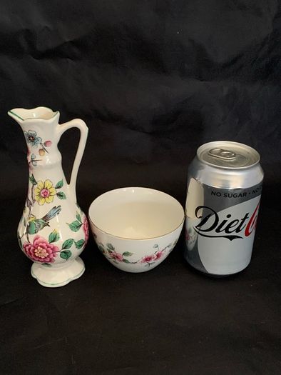 Vintage old Foley Chinese rose vase & bowl