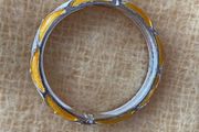 Bangle amber/ivory crystal - hinged