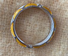 Bangle amber/ivory crystal - hinged