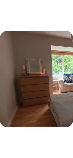 Malm - painted chest of drawers and 2 bedside lockers