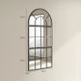 Arched wall mirror window-style wall mirror 3-piece set metal frame 76 x 43 cm black Image 2
