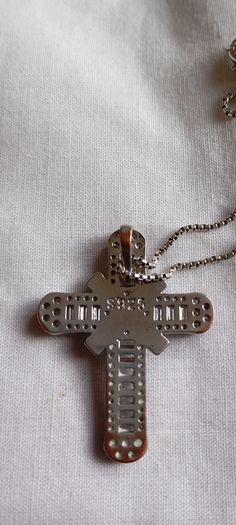 sterling silver cz cross stamped 925 on sterling silver chain stamped 925
