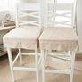 Pair of Classic White Wooden Bar Stools with Cushions Image 4