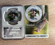2021 Cook Islands Alabama Yellowhammer 1oz Silver Coin NGC MS70 - 7K State Animal Series