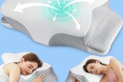 Cervical Memory Foam Pillow for Neck and Shoulder Pain-Adjustable Orthopedic Pillow with Armrest Design-Ergonomic Bed Pillow with Washable Cover for Side, Back &amp; Stomach Sleep