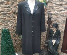 Vintage 90s 00s Frank Usher black diamonte longline blazer