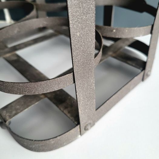 Vintage French metal bottle carrying crates