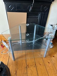 Free Glass TV Stand, Shelving Unit, Collection Only