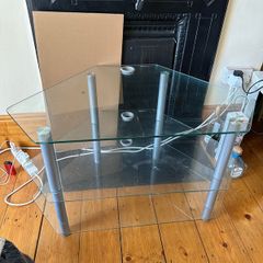 Free Glass TV Stand, Shelving Unit, Collection Only