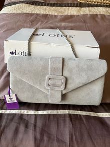 Grey clutch bag