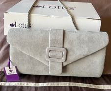 Grey clutch bag