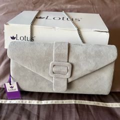 Grey clutch bag