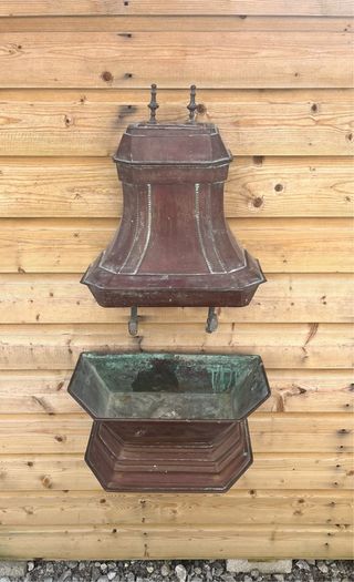 Antique French Copper Wall Water Fountain