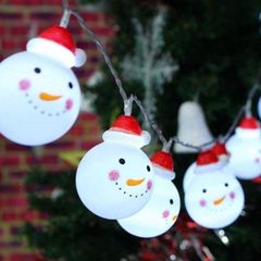 Christmas Light,Led Christmas Snowman String Starry Light for Gardens,Home,Wedding,Christmas Party,Battery-Powered,Christmas Decoration,Warm White (FREE POSTAGE)