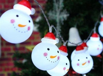 Christmas Light,Led Christmas Snowman String Starry Light for Gardens,Home,Wedding,Christmas Party,Battery-Powered,Christmas Decoration,Warm White (FREE POSTAGE)