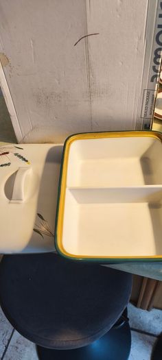 A vintage Denby Greenwheat Divieded oblong lidded serving dish.