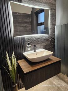 LED Mirrors Bathroom Makeup Cosmetic Ensuite Vanity Bluetooth Demister Antifog Dual LED