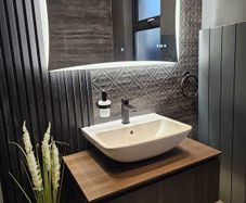 LED Mirrors Bathroom Makeup Cosmetic Ensuite Vanity Bluetooth Demister Antifog Dual LED