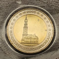 Germany 2008 D 2 Euro Hamburg Beautiful Uncirculated