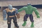 Large Hulk and Thanos figures