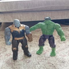 Large Hulk and Thanos figures