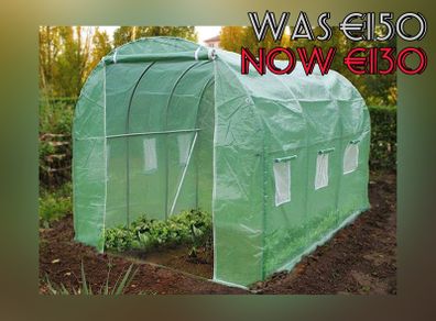 SUMMER SALE Polytunnel Greenhouse 3x2x2m 6m Squared Poly Tunnels Gardening Walk In Pollytunnel Tent with Steel Frame