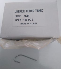 Limerick Hooks tinned 100pcs size 3/0