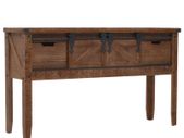 Console Table Solid Fir Wood 131x35.5x75 cm Brown