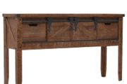 Console Table Solid Fir Wood 131x35.5x75 cm Brown