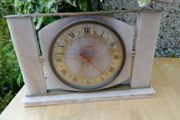 Tempora clock, mid century clock,Lucite, pink clock