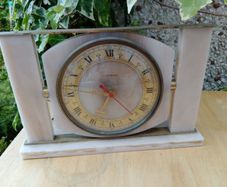 Tempora clock, mid century clock,Lucite, pink clock