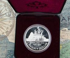 1987 Canada 1 Dollar Silver Proof Coin Davis Strait